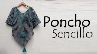 Poncho sencillo a crochet [upl. by Euk275]