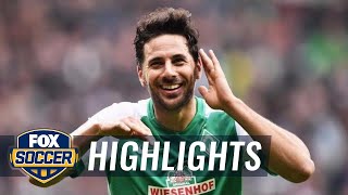 Pizarro scores audacious goal for Werder Bremen vs Hannover  2015–16 Bundesliga Highlights [upl. by Salokkin547]