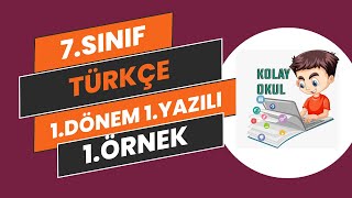 7Sınıf Türkçe 1Dönem 1Yazılı 1Örnek  2024 2025 [upl. by Gladdie301]