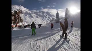 Skiing in through Avoriaz village in January 2024 [upl. by Havard]