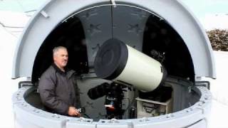 André Vaillancourt operating a Celestron C14 in his SkyShed POD  SkyShed [upl. by Dnaltiac860]