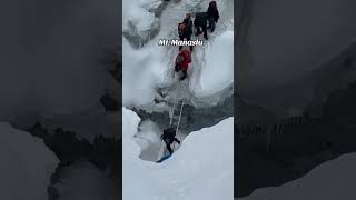 Crevasse between Camp 1 and Camp 2 at Mount Manaslu  Nepal Mountains [upl. by Lynn]