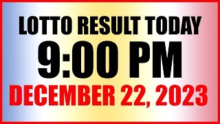 Lotto Result Today 9pm Draw December 22 2023 Swertres Ez2 Pcso [upl. by Howlan]