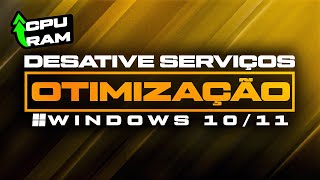 COMO OTIMIZAR O PC DESATIVANDO SERVIÇOS DO WINDOWS 10 OU 11  MAIS FPS NOS JOGOS E MENOS INPUT LAG [upl. by Greenstein472]