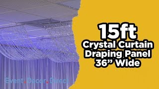 Crystal Ceiling Draping Panel With and Without LED Lights 36quot Wide  Event Decor Direct [upl. by Jacintha]