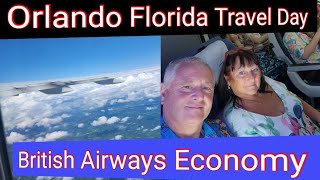 FLORIDA TRAVEL DAY  GATWICK TO ORLANDO  BRITISH AIRWAYS  ECONOMY [upl. by Nnyluqcaj]