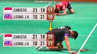 Leong Jun Haos INSANE COMEBACK against Jonatan Christie [upl. by Danuloff838]