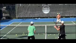 Brian Battistone amp Tennyson Whiting practicing with twohandled tennis rackets [upl. by Nelda]