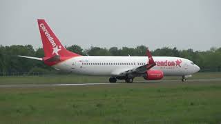 Corendon Airlines B737800 Takeoff Groningen Airport Eelde [upl. by Bowra]