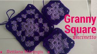 Piastrella semplice alluncinetto  Tutorial Granny Square  Quadrato della nonna [upl. by Grissom]