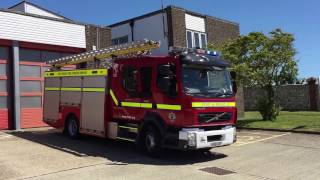 East Sussex Fire And Rescue Service Barcombe Fire Turning Out From Seaford [upl. by Lynnelle]