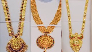 Latest model long chains gold jewellery designed for womens  new designs  long chains [upl. by Ylrebme765]