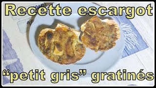 Recette escargot petit gris gratinés N°198 [upl. by Leitnahs]