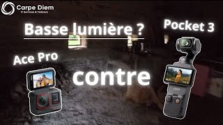 Basse lumière  Insta 360 Ace Pro vs DJI Pocket 3 [upl. by Otrebtuc]