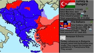 TurkishHungarian Thunder Balkan Union Under Siege with army sizes population amp industry [upl. by Syramad687]