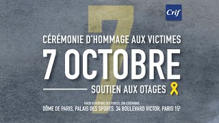 DIRECT  Cérémonie dhommage aux victimes du 7 Octobre et de soutien aux otages [upl. by Elahcar]