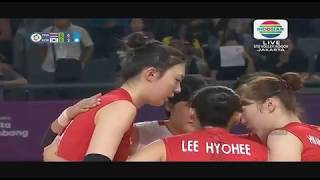 VOLLEYBALL GIRL ASIAN GAMES 2018 SEMI FINAL THAILAND VS KOREA [upl. by Hayikat]