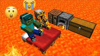 MC NAVEED AND MARK FRIENDLY ZOMBIE TRY AND SURVIVE INSIDE A LAVA HOUSE MOD  Minecraft [upl. by Tratner]