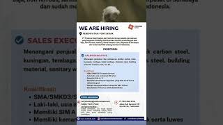 LOKER PTPRATAMA STEEL PONTIANAK viralshort viralvideo lowongankerja jobseekers fyp [upl. by Eerak]