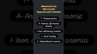 MICROCYTIC HYPOCHROMIC ANEMIA  MNEMONICS aiapgetpreparation neetpg shorts mnemonics [upl. by Henn]