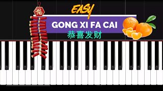 Chinese New Year Song  Gong Xi Fa Cai 恭喜发财  EASY Piano Tutorial By Musicate Academy [upl. by Egief886]