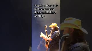 Stapleton signs fans high school diploma at Railbird chrisstapleton lexington kentucky 2024 [upl. by Nnylsoj]