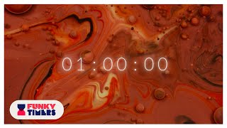 1 Hour 4K Colourful Abstract Ink Art Countdown Timer  Macro Ink  Ambient Relaxing Cinematic Music [upl. by Niowtna]