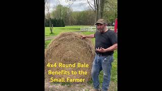 4X4 Round Hay Bales Work Well for the Small Farmer hay rotationalbalegrazing roundbales [upl. by Aneehsit]