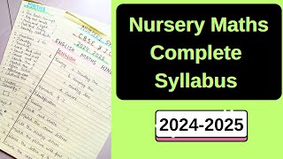 Nursery Maths Syllabus  What To Teach In Nursery English  Nursery Latest Syllabus  2425 [upl. by Spence]