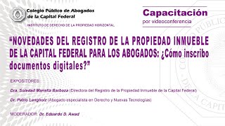 quotNovedades del Registro de la Propiedad Inmueble de la Capital Federal para los Abogadosquot [upl. by Artap344]