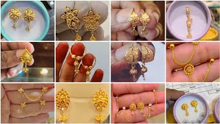 Latest Gold Earrings Design with Weight and PriceDaily wear gold earrings desgine 2024 [upl. by Heimer]