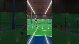 Trick shot badminton badmintonlife clearone trickshot funny cute subscribe shorts fyp [upl. by Atenahs]