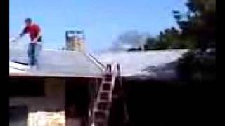 Spray Painting Metal Roof [upl. by Otrevlig]