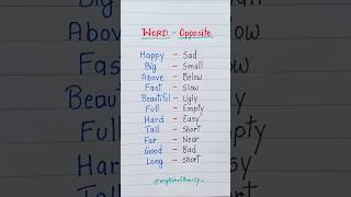 Word  Opposite 💯👩‍🏫✅️ english education grammar englishtips [upl. by Adnaerb]