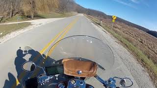 Iowa December motorcycle ride Stonebrook Park on Yellow River Drive towards Hardin and Luana on X 16 [upl. by Atiuqrahs]