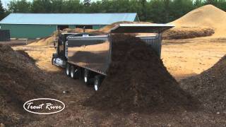 Live Bottom Trailer Hauling Mulch Trout River [upl. by Noyek]