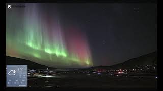 Aurora—Kangerlussuaq Airport 10102402 2x speed playback [upl. by Gelasius16]