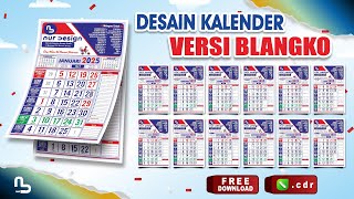 Desain Kalender Versi Blangko  Kalender 2025  Free CDR  nurdesigns [upl. by Luzader]