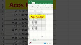 Acos Functions viralshorts excel [upl. by Abbot]