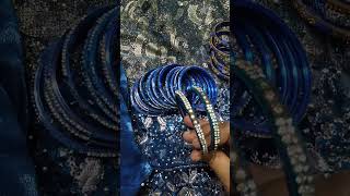 Saree matching bangles Blue amp silver [upl. by Hewitt933]