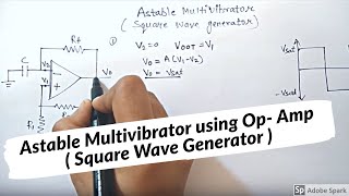 ASTABLE MULTIVIBRATOR using opamp explained in simple way  square wave generator  In hindi [upl. by Leaw]