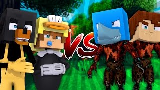 FNAF FOXY VERSUS BENDY AND THE WOLF  Minecraft Donut and Baby duck vs Sharky and Scuba Steve [upl. by Mohl144]