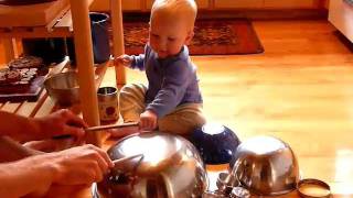 Montessori Infant Video Music kitchen drum lesson [upl. by Odraude]