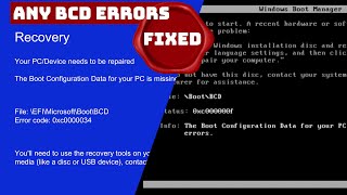 How to Fix Windows BCD Boot Erros 0xc0000098 0xc000000f 0xc0000034 [upl. by Letnuahc72]