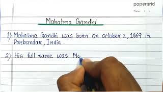 10 Lines Essay on Mahatma Gandhi in English [upl. by Mixam657]