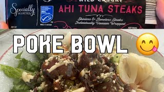 Tuna Poke Bowl Sushi grade tuna from ALDI [upl. by Meerak562]