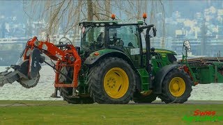 Wurzelstock fräsen in der Stadt Luzern mit John Deere 6125 R amp SF 900 Lohnunternehmen TSchaller [upl. by Aramoix]