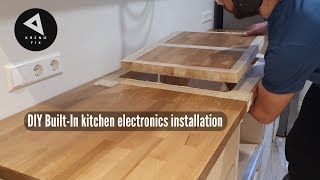 BuiltIn induction cooktopstove and oven installation DIY Kitchen renovationPart 29 [upl. by Eirrac]