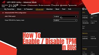 How To Enable  Disable TPM in BIOS [upl. by Elita]