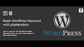 How to Reset WordPress Admin Password with phpMyAdmin  cPanel [upl. by Ibib]